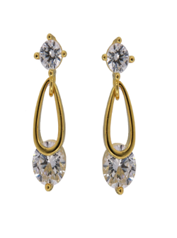 Pendientes Plata Dorada Mujer PPEN2107/C Circonitas