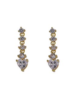Pendientes Plata Dorada Mujer PPEN2119/C Colgante Circonitas