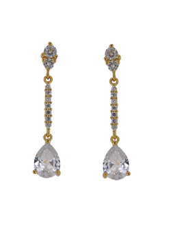 Pendientes Plata Dorada Mujer PPEN2120/C Colgante Circonitas
