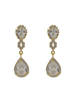Pendientes Plata Dorada Mujer PPEN2124/BC Colgante Circonitas