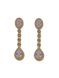 Pendientes Plata Dorada Mujer PPEN2125/BC Colgante Circonitas