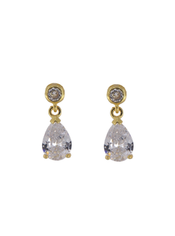Pendientes Plata Dorada Mujer PPEN2127/C Colgante Circonitas