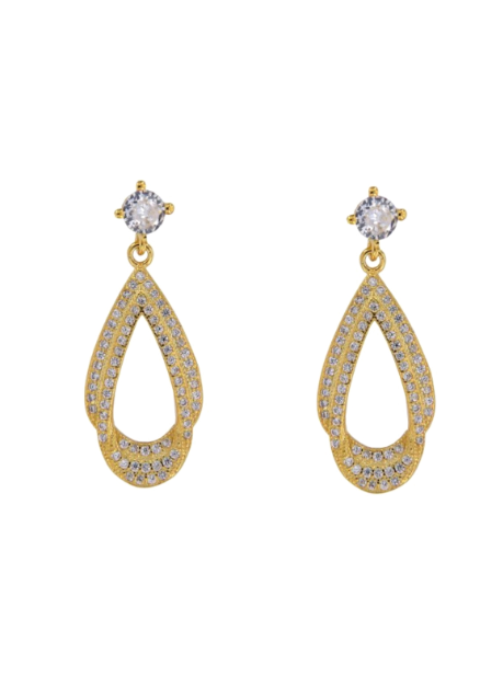 Pendientes Plata Dorada Mujer PPEN2168/C Colgante Circonitas Rojas