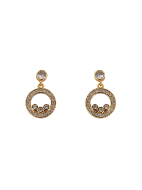 Pendientes Plata Dorada Mujer PPEN2177/C Colgante Aro Circonitas