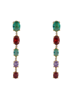 Pendientes Plata Dorada Mujer PPEN2190/C Circonitas Multicolor