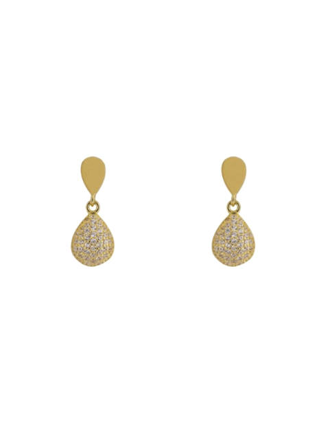 Pendientes Plata Dorada Mujer PPEN2207/C Colgante Circonitas