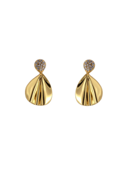 Pendientes Plata Dorada Mujer PPEN2220/C Concha Circonitas