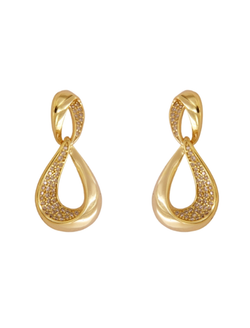 Pendientes Plata Dorada Mujer PPEN2235/C Lágrima Calada