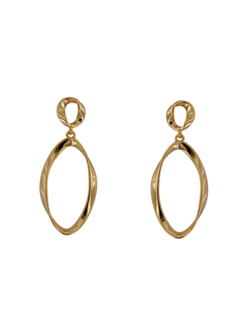 Pendientes Plata Dorada Mujer PPEN2237/C Colgante Óvalo En Brillo