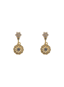 Pendientes Plata Dorada Mujer PPEN2241/C Colgante Círculo Circonitas