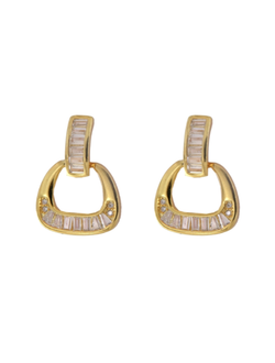 Pendientes Plata Dorada Mujer PPEN2243/C Circonitas Colgante C. Circonitas