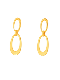 Pendientes Plata Dorada Mujer PPEN2261/C Aros Alargados En Brillo