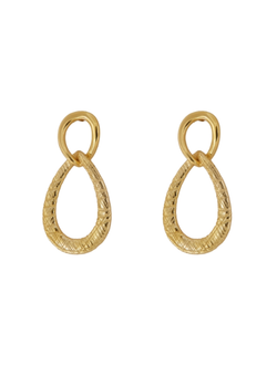 Pendientes Plata Dorada Mujer PPEN2262/C Colgante Aro Lágrima