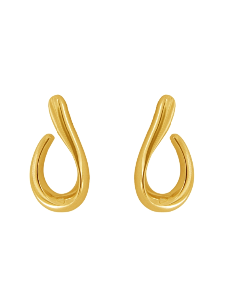 Pendientes Plata Dorada Mujer PPEN2263/C Lágrima Abierta