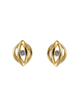 Pendientes Plata Dorada Mujer PPEN2266/C Ojo Circonita