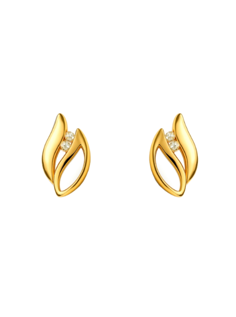 Pendientes Plata Dorada Mujer PPEN2268/C Hoja Circonita