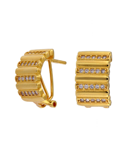 Pendientes Plata Dorada Mujer PPOM1/C Circonitas