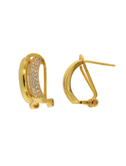 Pendientes Plata Dorada Mujer PPOM24/C Circonitas