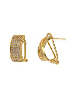 Pendientes Plata Dorada Mujer PPOM26/C Circonitas