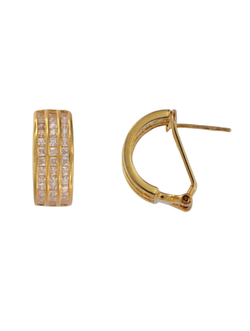 Pendientes Plata Dorada Mujer PPOM35/C Circonitas