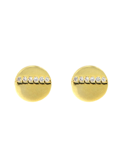 Pendientes Plata Dorada Mujer PPR 518/C Círculo Circonitas