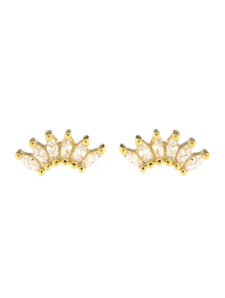 Pendientes Plata Dorada Mujer PPR 561/C Circonitas