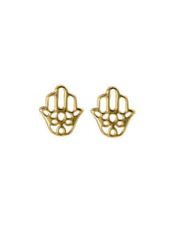 Pendientes Plata Dorada Mujer PPR 579/C Mano de Fátima Calada