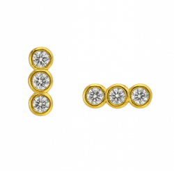 Pendientes Plata Dorada Mujer PPR 581/C Circonitas