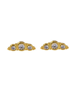 Pendientes Plata Dorada Mujer PPR 607/C Circonitas