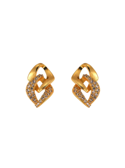 Pendientes Plata Dorada Mujer PPR 654/C Eslabones Circonitas