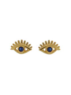 Pendientes Plata Dorada Mujer PPR 700/C Ojo Turco