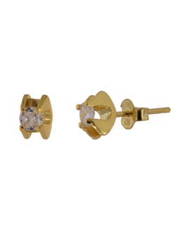 Pendientes Plata Dorada Mujer PPR 707/C Circonitas