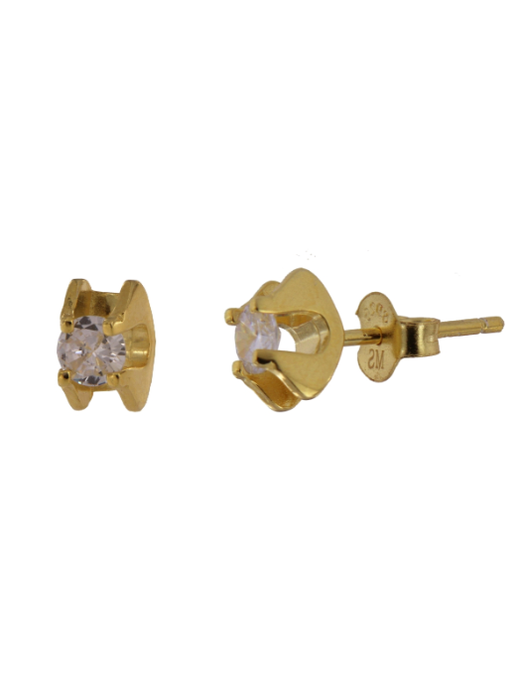 Pendientes Plata Dorada Mujer PPR 707/C Circonitas