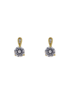 Pendientes Plata Dorada Mujer PPR 735/C Circonitas