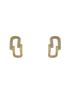 Pendientes Plata Dorada Mujer PPR 736/C Óvalo En Brillo