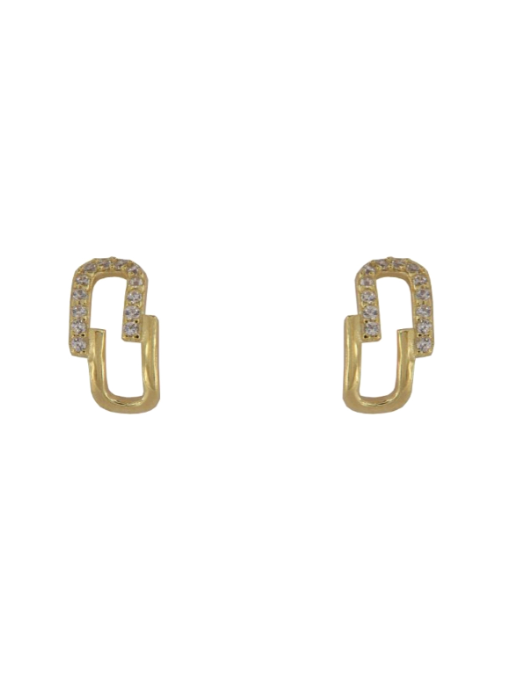 Pendientes Plata Dorada Mujer PPR 736/C Óvalo En Brillo