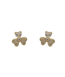 Pendientes Plata Dorada Mujer PPR 738/C Flor En Brillo