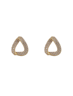 Pendientes Plata Dorada Mujer PPR 748/C Triángulo Entorchado Circonitas