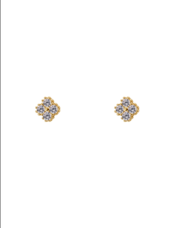 Pendientes Plata Dorada Mujer PPR 765/C Trébol Circonitas