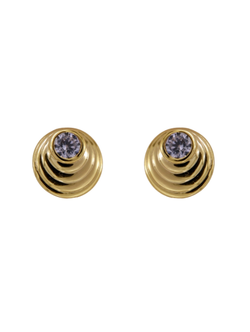 Pendientes Plata Dorada Mujer PPR 779/C Círculo Circonitas