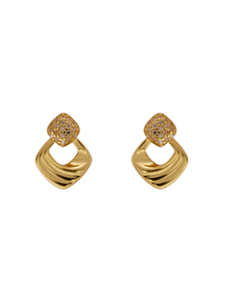 Pendientes Plata Dorada Mujer PPR 782/C Circonitas