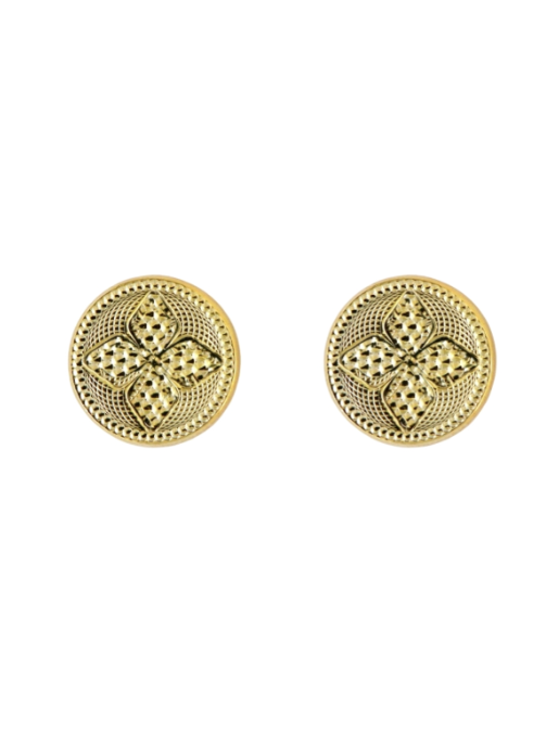 Pendientes Plata Dorada Mujer PPR 792/C Flor Lisa
