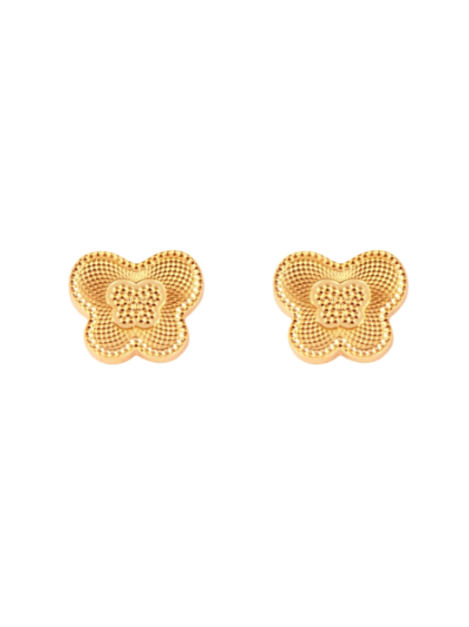 Pendientes Plata Dorada Mujer PPR 794/C Mariposa Lisa
