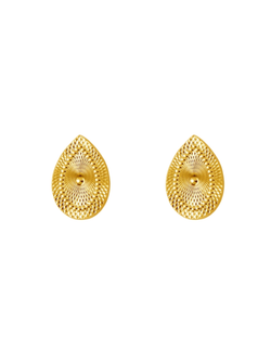 Pendientes Plata Dorada Mujer PPR 796/C Lágrima Lisa