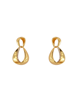 Pendientes Plata Dorada Mujer PSET198/1C Colgante En Brillo