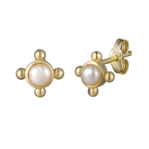 Pendientes Plata Dorada Perlas 6,5mm PEM0220DOPA