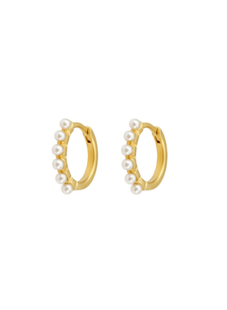 Pendientes Plata Dorada PPAC189/C Aro C. Perlas
