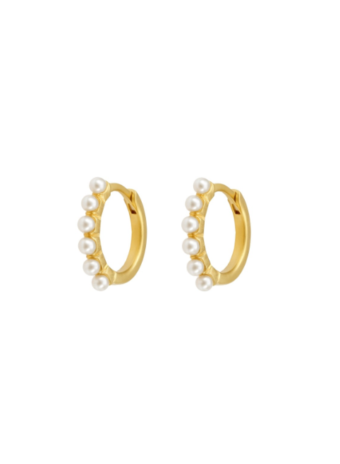 Pendientes Plata Dorada PPAC189/C Aro C. Perlas