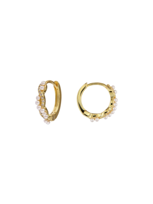 Pendientes Plata Dorada PPAC192/C Aro C. Circonitas