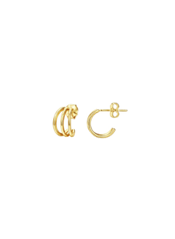 Pendientes Plata Dorada PPAC204/C Medio Aro En Brillo